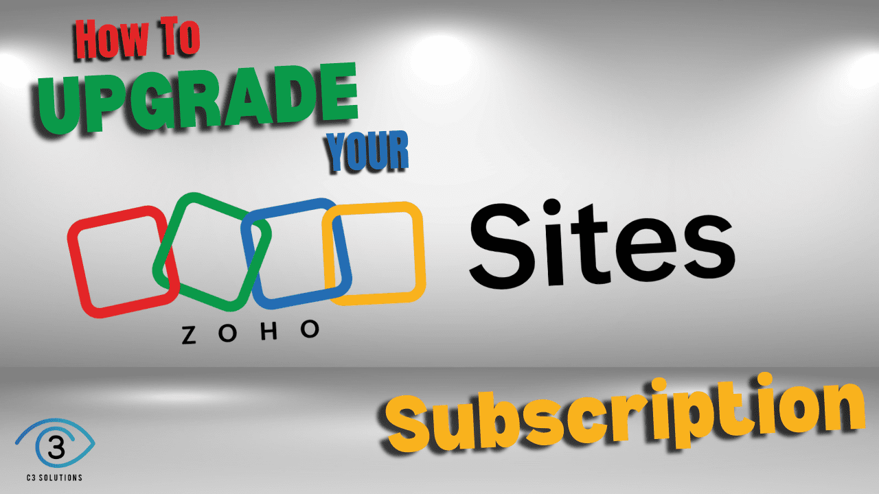 How to Upgrade your Zoho Sites Subscription
